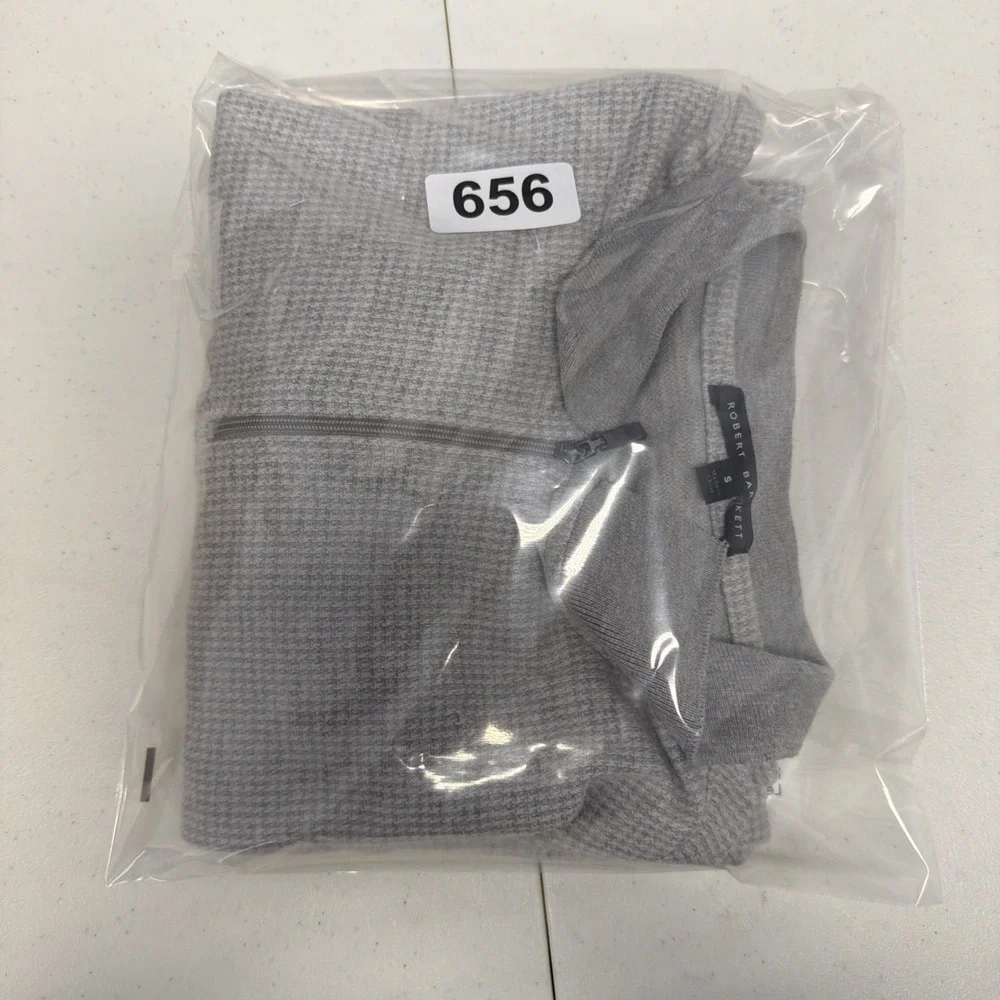Robert Barakett grey quarter-zip‎ polo shirt size small